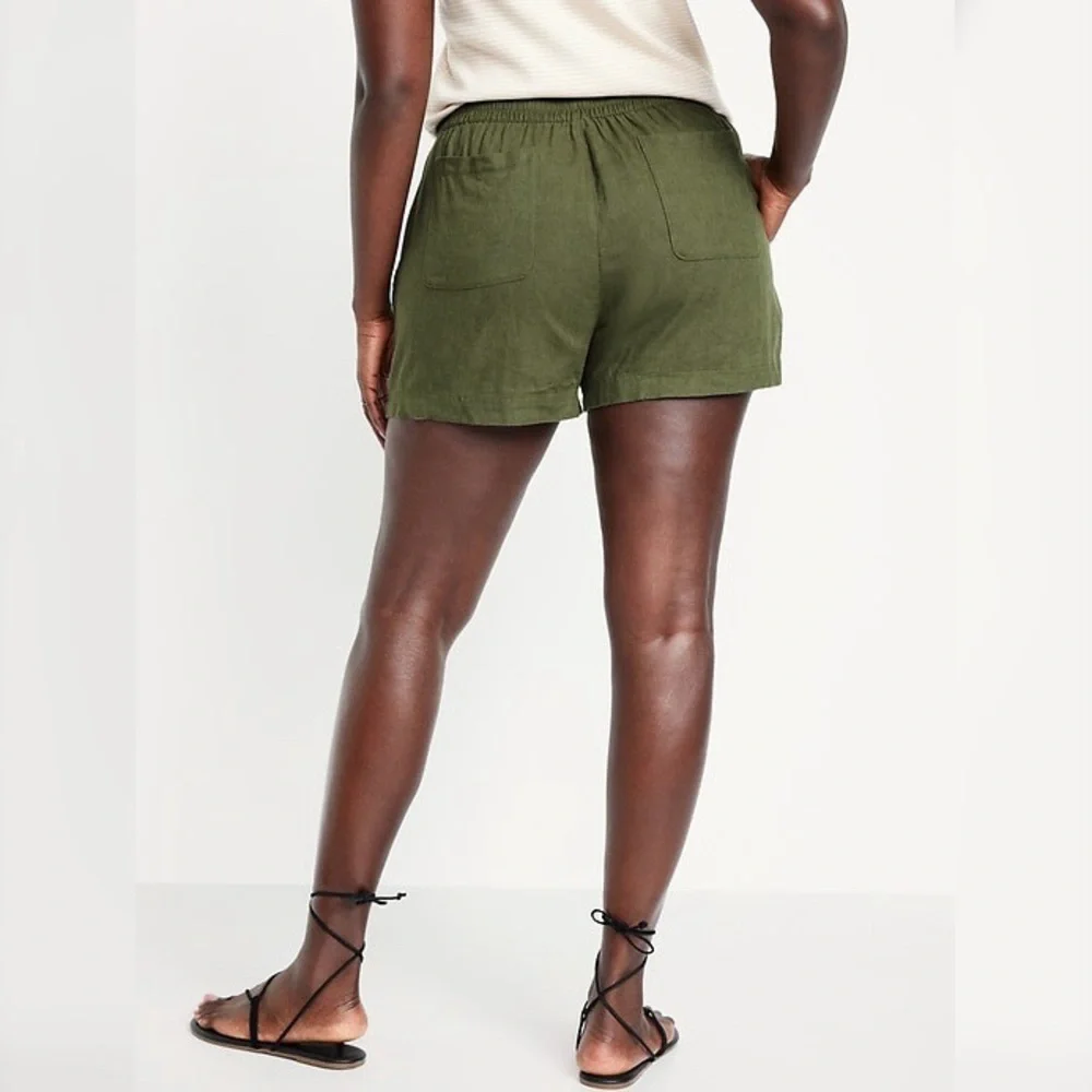 Old Navy High-Waisted Linen-Blend Pull-On Shorts -- 3.5” inseam XL NWT - Picture 4 of 7